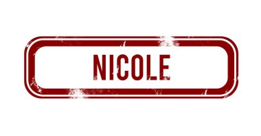 Nicole - kırmızı grunge düğmesi, damga