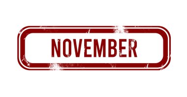 Kasım - Kırmızı grunge düğmesi, damga