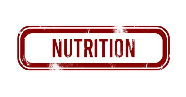 Beslenme - kırmızı grunge tuşu, mühür