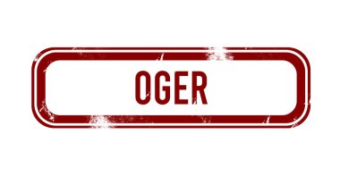 Oger - kırmızı grunge düğmesi, damga