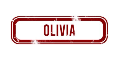 Olivia - kırmızı grunge düğmesi, damga