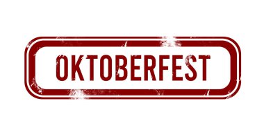 Oktoberfest - Kırmızı grunge düğmesi, mühür