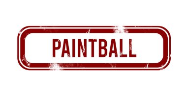 Paintball - Kırmızı grunge düğmesi, pul