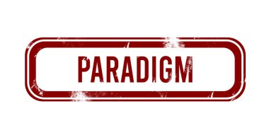 Paradigma - kırmızı grunge tuşu, damga