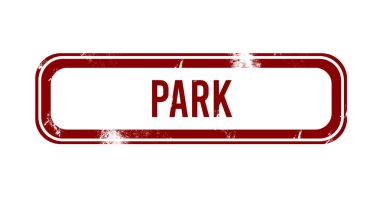 Park - Kırmızı grunge düğmesi, damga