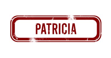 Patricia - kırmızı grunge düğmesi, damga