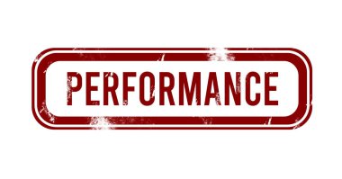 Performans - kırmızı grunge düğmesi, mühür