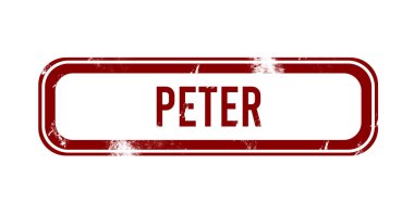 Peter - kırmızı grunge düğmesi, damga