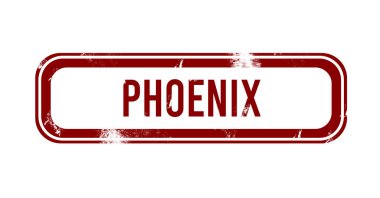 Phoenix - Kırmızı grunge düğmesi, damga
