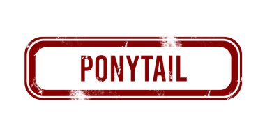 At kuyruğu - kırmızı grunge düğmesi, damga