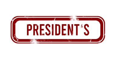 Başkanlık Günü - Kırmızı grunge düğmesi, damga