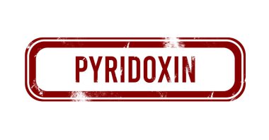 Pyridoxin - kırmızı grunge tuşu, mühür
