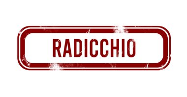 Radicchio - kırmızı grunge düğmesi, damga
