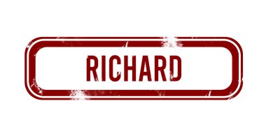 Richard - kırmızı grunge düğmesi, damga