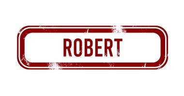 Robert - kırmızı grunge düğmesi, damga