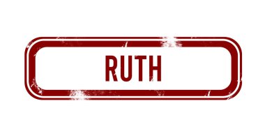 Ruth - Kırmızı grunge düğmesi, damga
