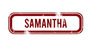 Samantha - kırmızı grunge düğmesi, damga