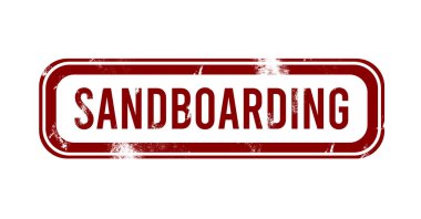 Sandboard - kırmızı grunge düğmesi, damga