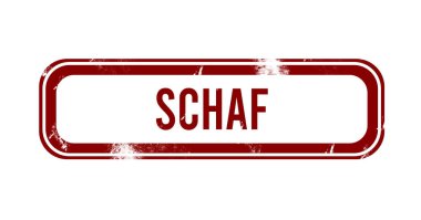 Schaf - kırmızı grunge düğmesi, damga