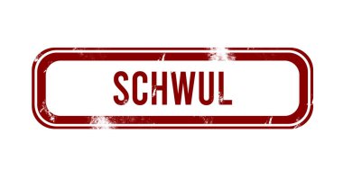 Schwul - kırmızı grunge düğmesi, mühür