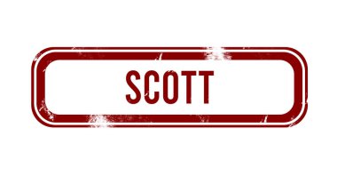 Scott - Kırmızı grunge düğmesi, damga