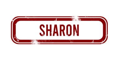 Sharon - kırmızı grunge düğmesi, damga