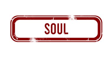 Soul - Kırmızı grunge düğmesi, damga