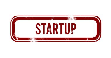 Başlangıç - kırmızı grunge düğmesi, damga