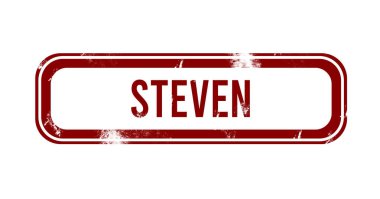 Steven - Kırmızı grunge düğmesi, damga