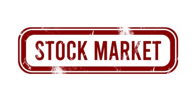 Borsa - kırmızı grunge düğmesi, pul