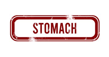 Mide - kırmızı grunge düğmesi, damga