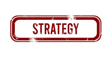 Strateji - kırmızı grunge düğmesi, mühür