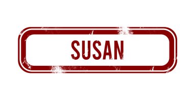 Susan - kırmızı grunge düğmesi, damga