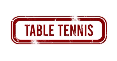 Masa Tenisi - kırmızı grunge düğmesi, mühür