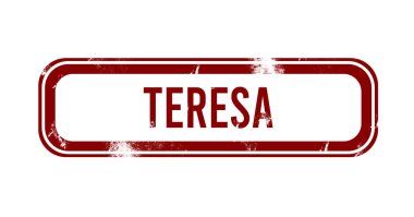 Teresa - kırmızı grunge düğmesi, damga