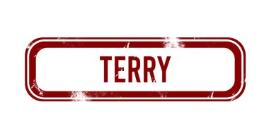 Terry - kırmızı grunge düğmesi, damga