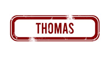 Thomas - kırmızı grunge düğmesi, damga