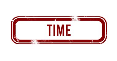 Zaman - kırmızı grunge düğmesi, damga