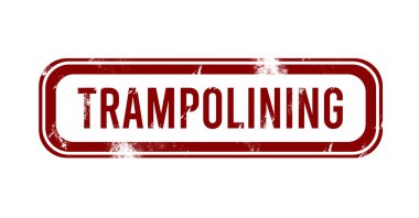 Tramplen- kırmızı grunge düğmesi, damga