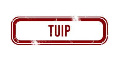 Tuip - kırmızı grunge düğmesi, damga