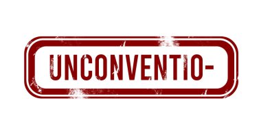 Alışılmadık - kırmızı grunge düğmesi, damga