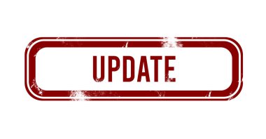 Güncelleme - kırmızı grunge düğmesi, mühür