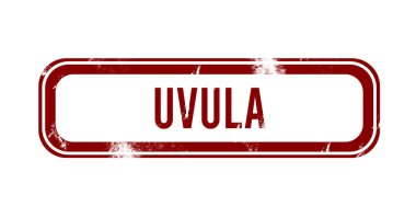 Uvula - kırmızı grunge düğmesi, damga