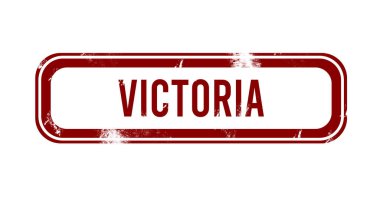 Victoria - Kırmızı grunge düğmesi, damga