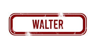 Walter - kırmızı grunge düğmesi, damga