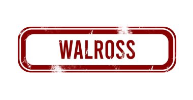 Walross - kırmızı grunge düğmesi, damga
