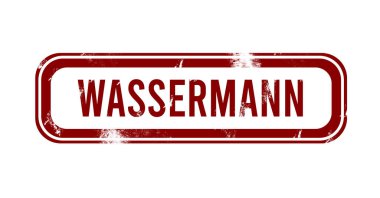 wassermann - Kırmızı grunge düğmesi, damga