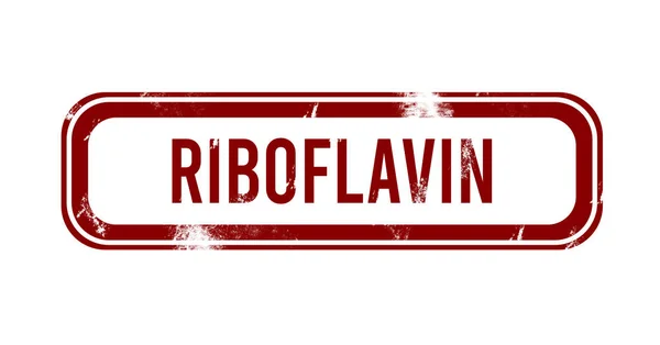 Riboflavin - Kırmızı grunge düğmesi, damga