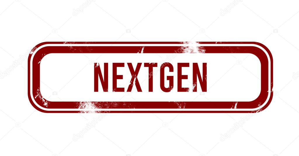 NextGen - red grunge button, stamp