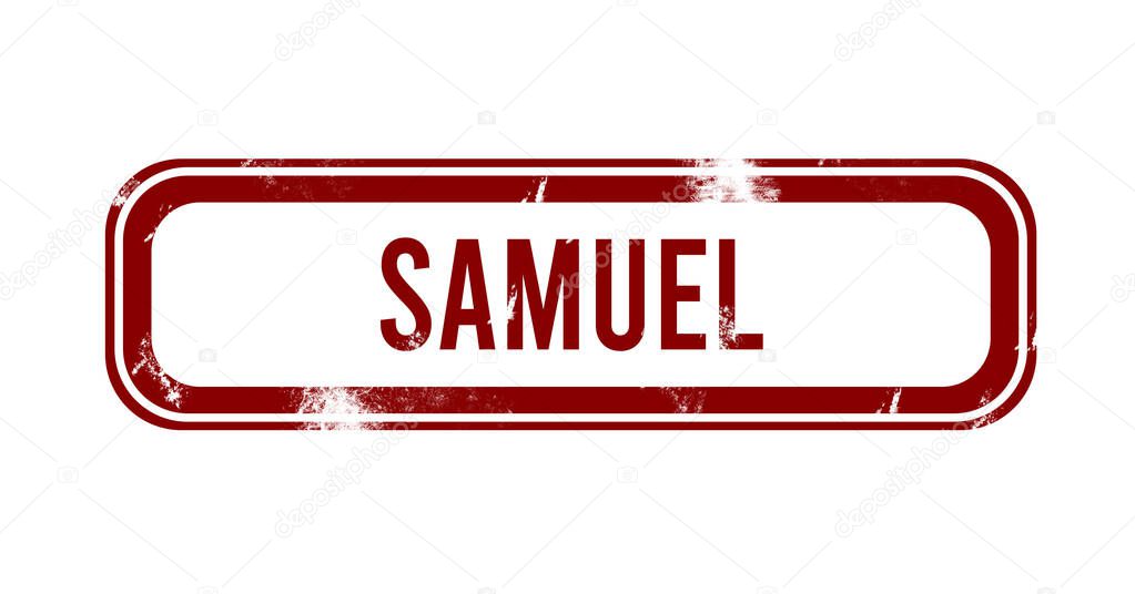 Samuel - red grunge button, stamp